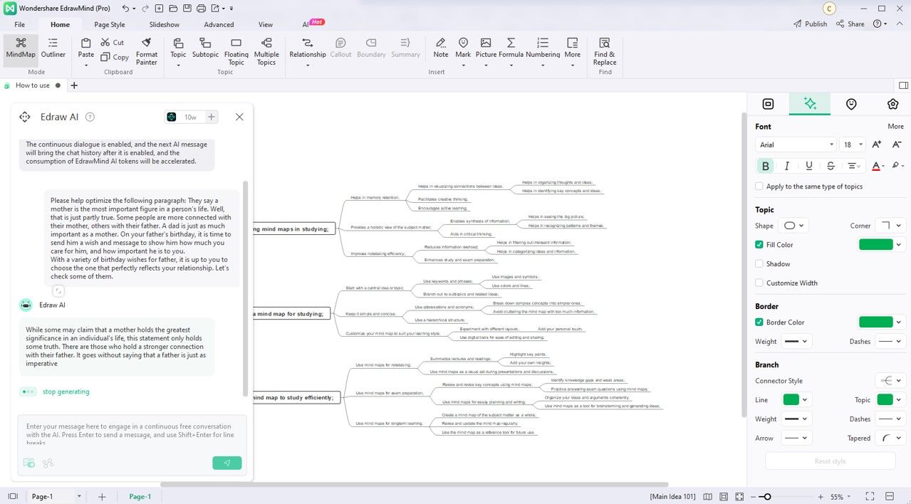 edrawmind ai chatbot Schnittstelle