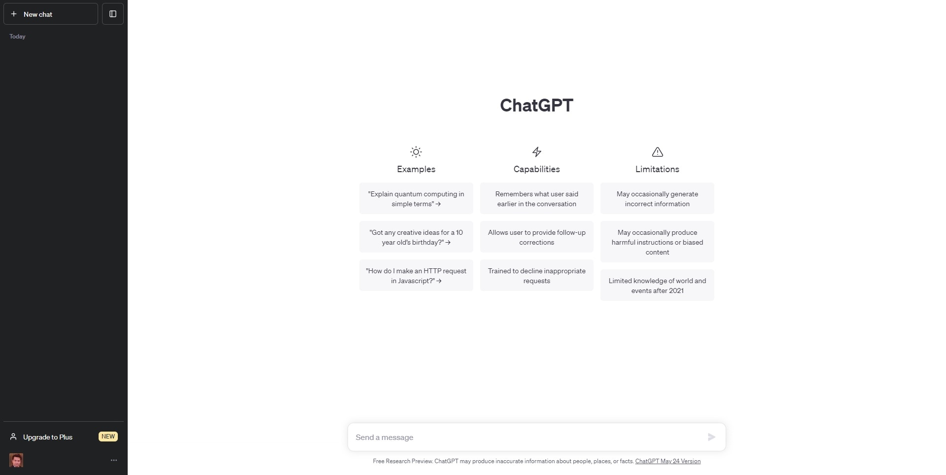 chatgpt user interface