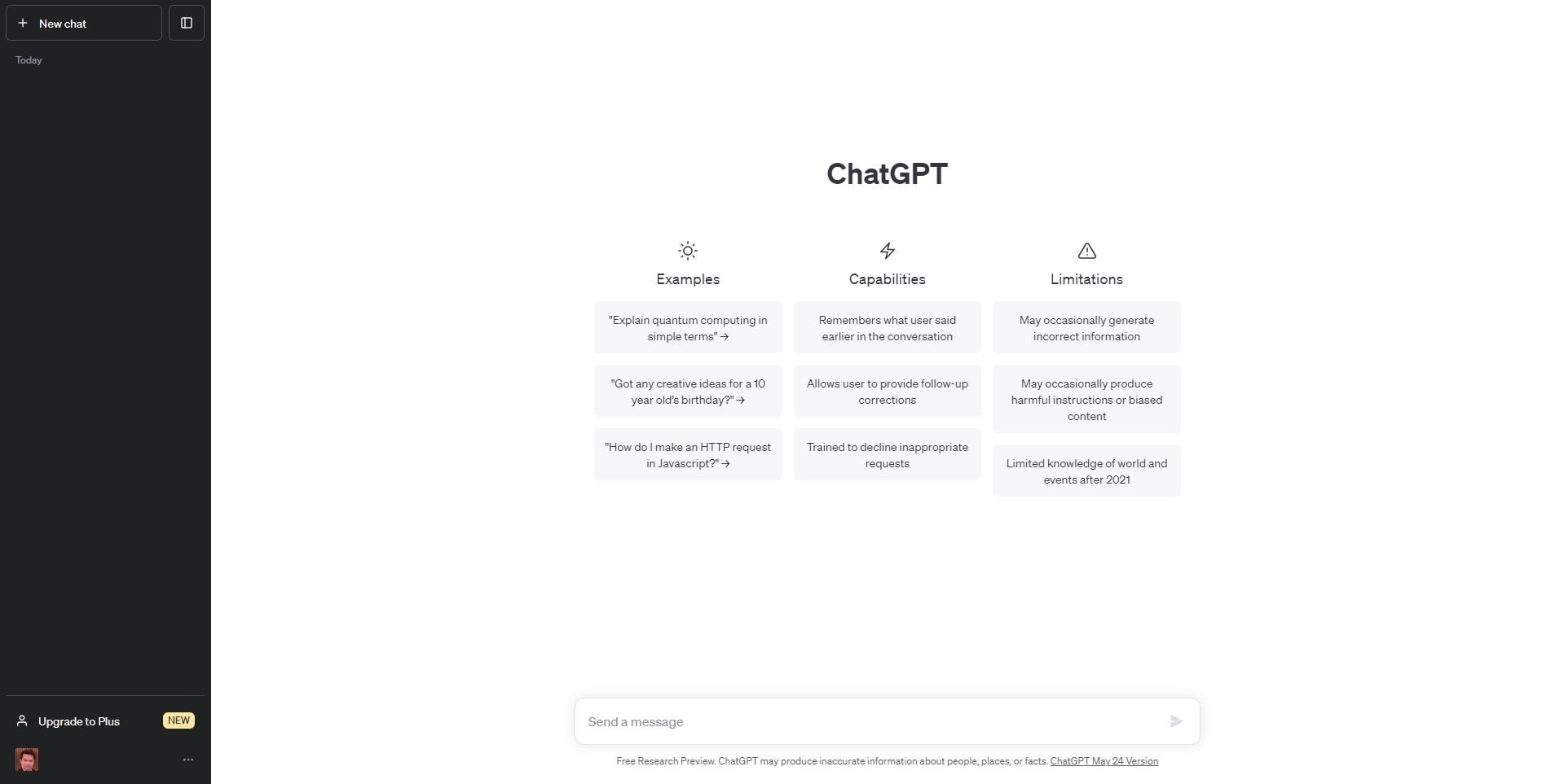 interfaz de usuario de ChatGPT