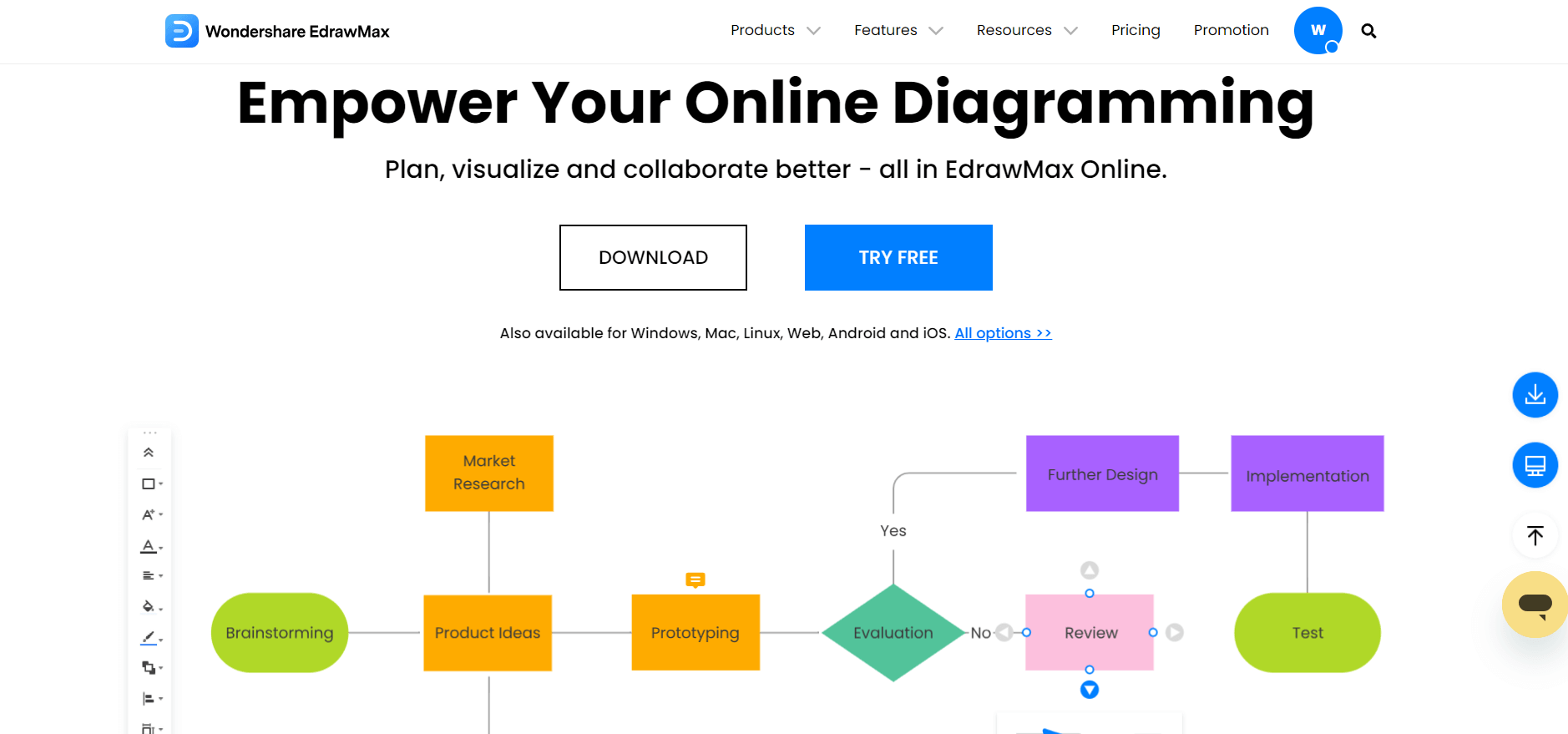 EdrawMax diagramming software home page