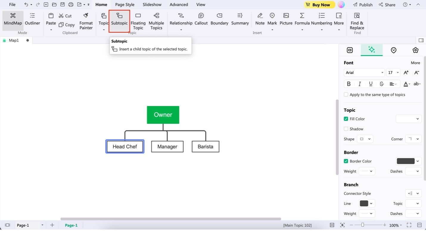 edrawmind subtopic feature