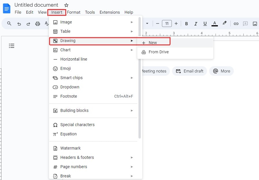 insert new drawing for concept map template google docs