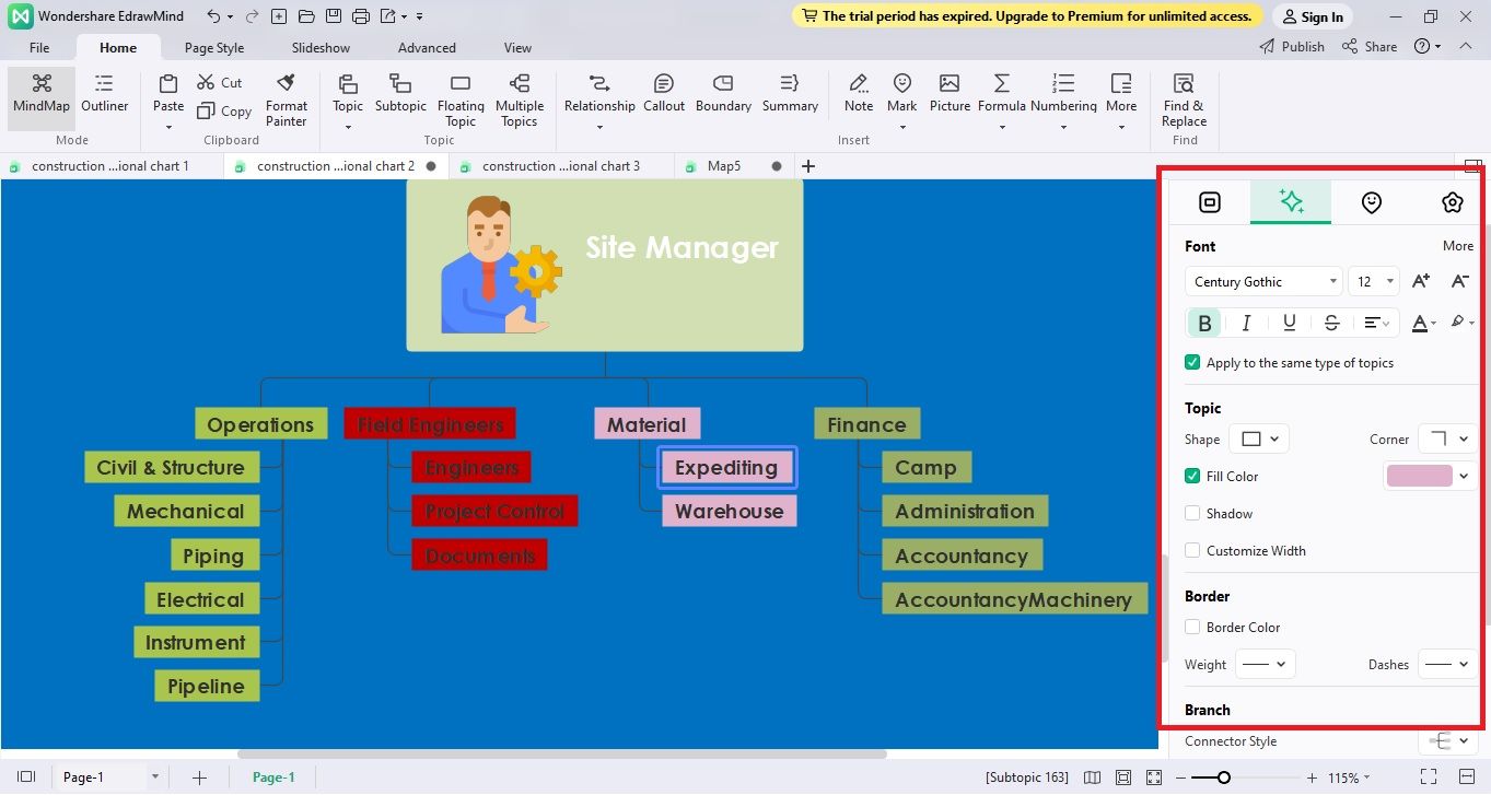 customize org chart edrawmind