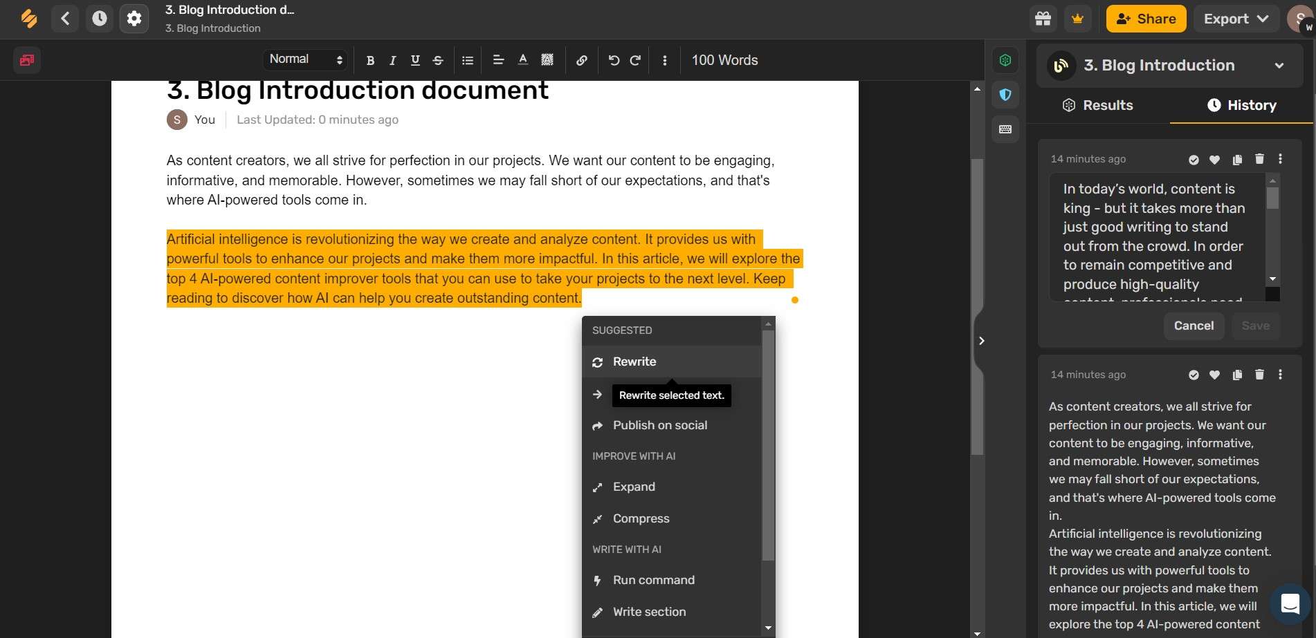 editor de contenido simplificado