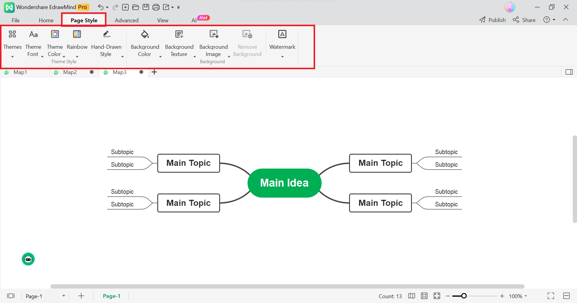 personalizar árbol de decisión edrawmind