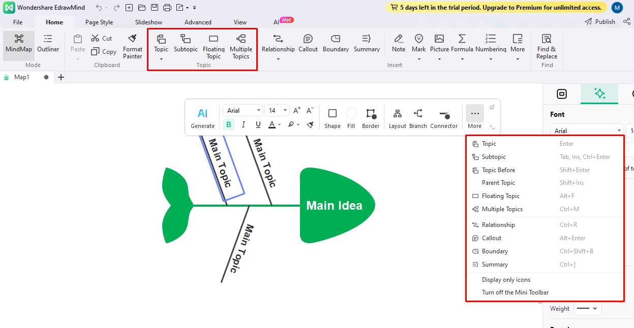 Cómo hacer un diagrama de espina de pescado en EdrawMind