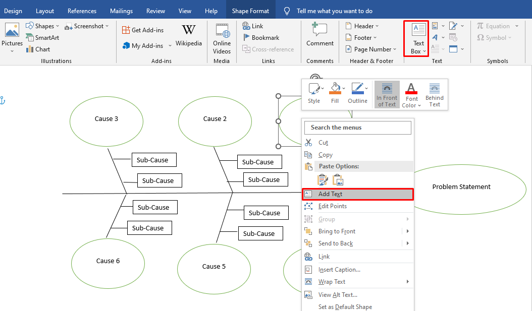 Come creare un diagramma a Fishbone in Word