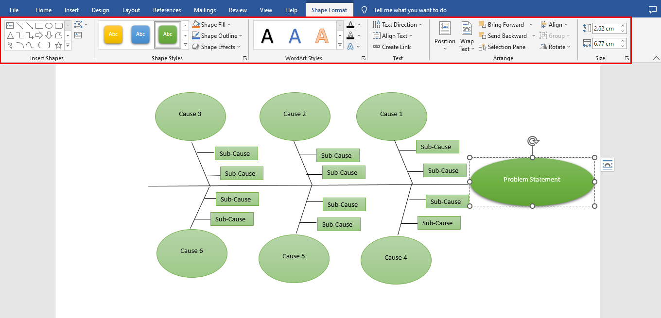 Wie man ein Fischgrätendiagramm in Word erstellt