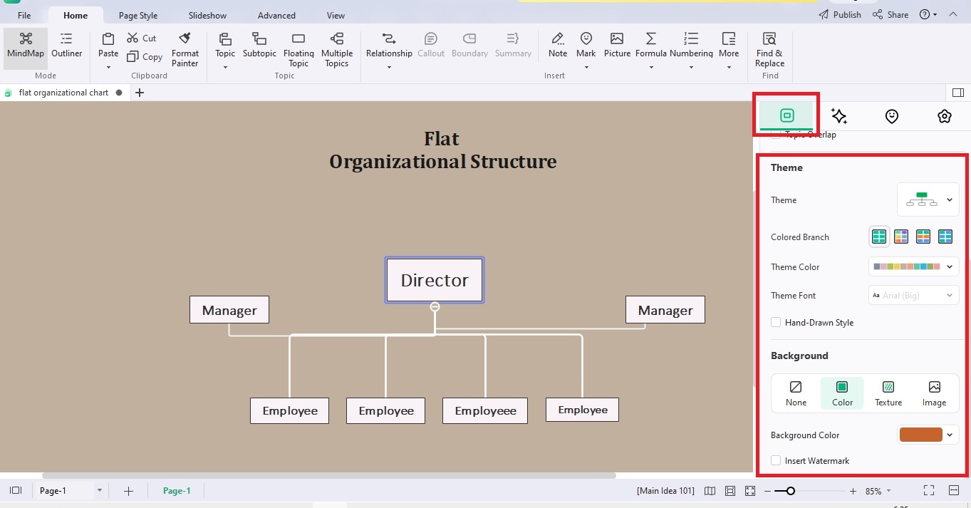 change your org chart style