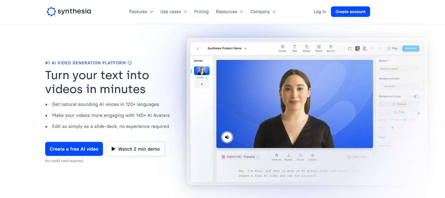synthesia free ai video generator