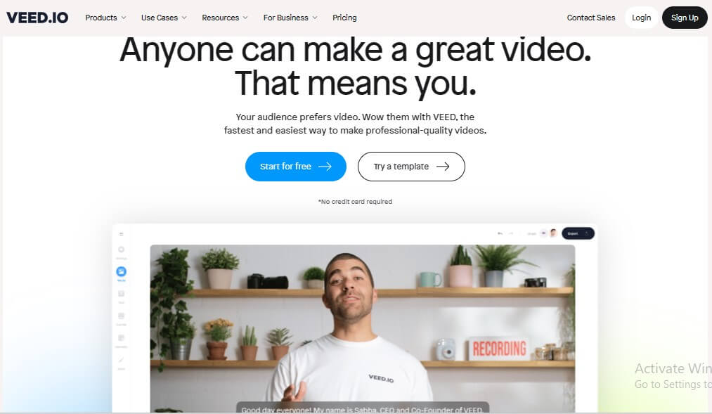 veed.io generatore di video gratis ai