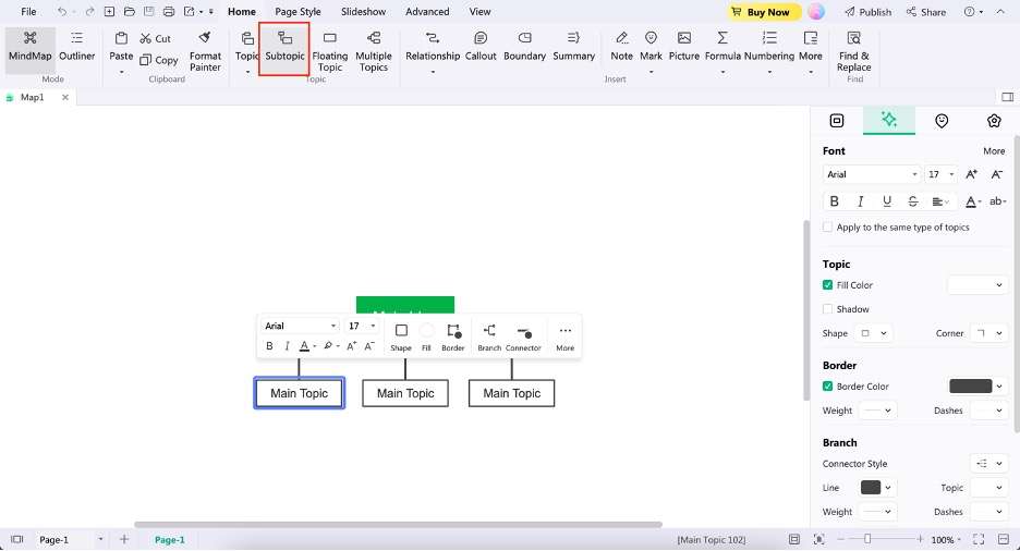  edrawmind subtopic feature