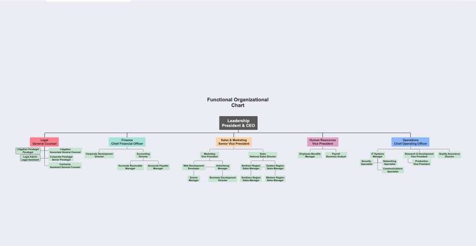  functional organizational chart example