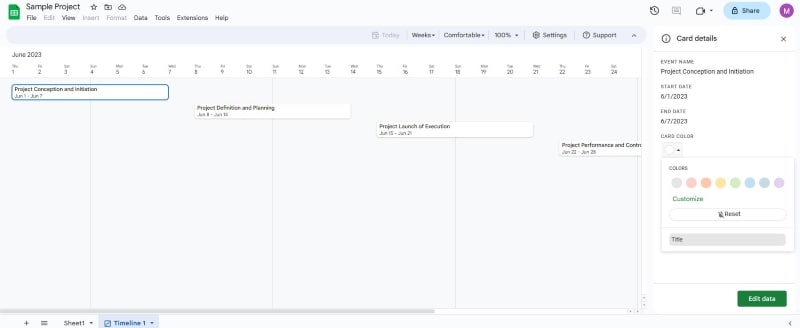 editar colores de tarjeta en los datos de la tarjeta