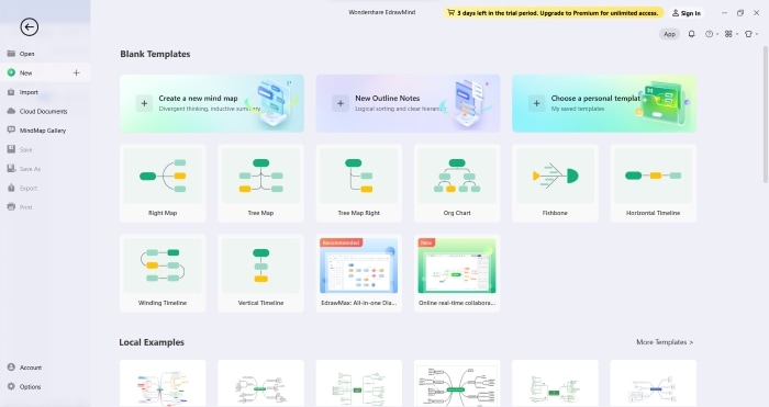 select blank templates