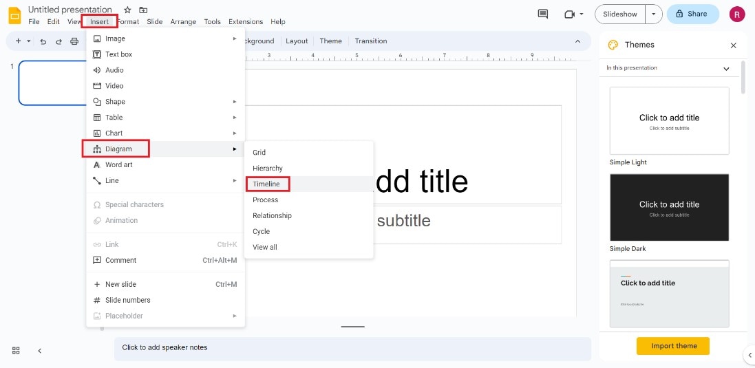 insert timeline google slides