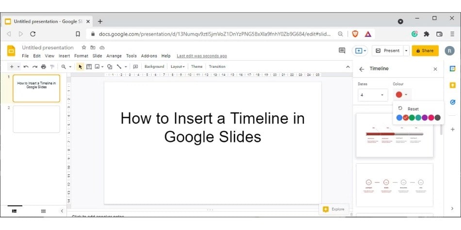 plantillas de cronograma en Google Slides