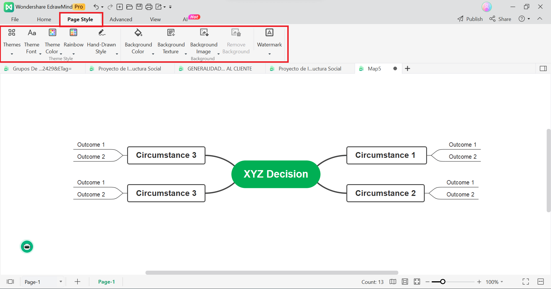 Farben zum Entscheidungsbaum hinzufügen