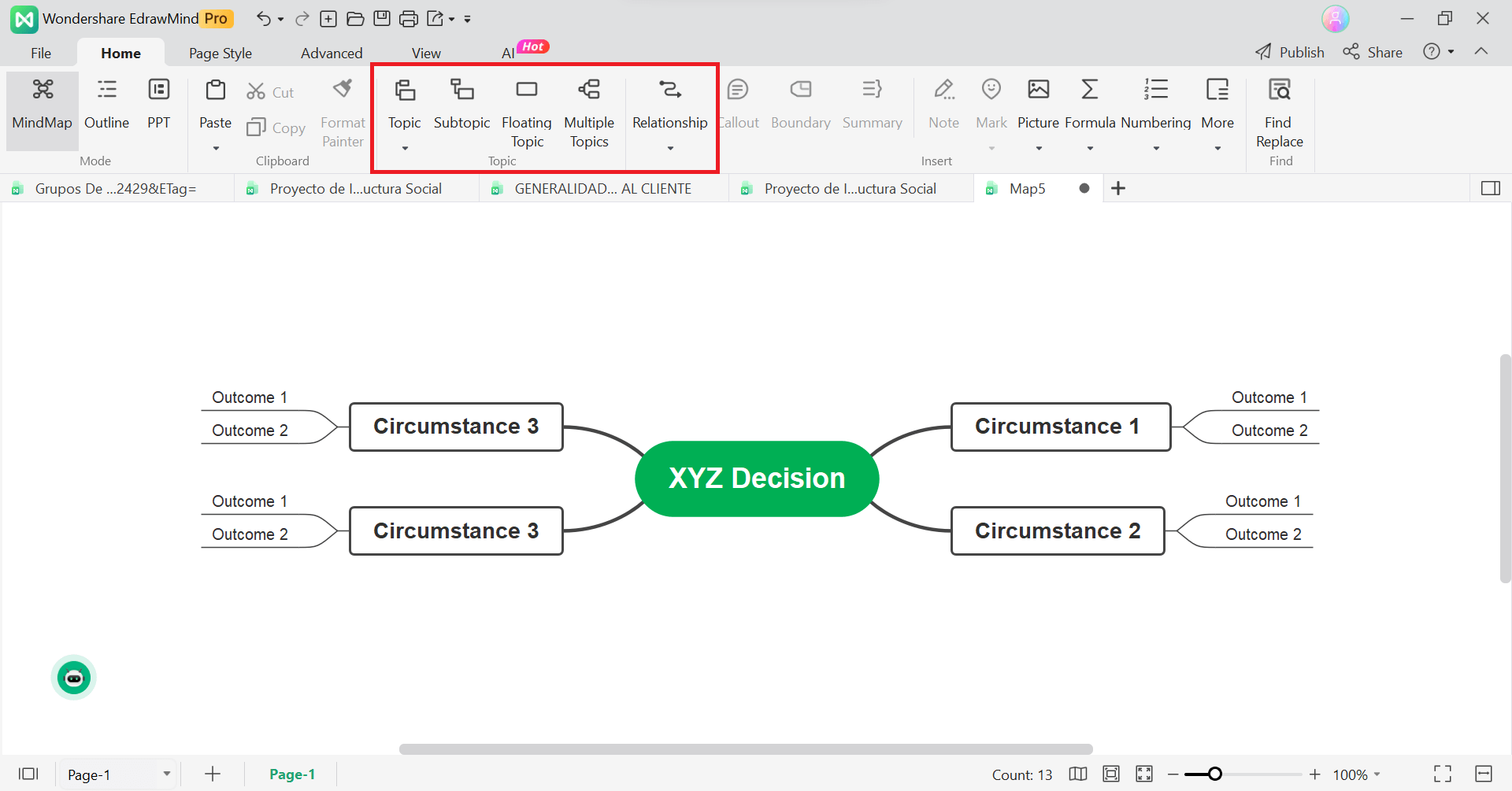 editar árbol de decisión
