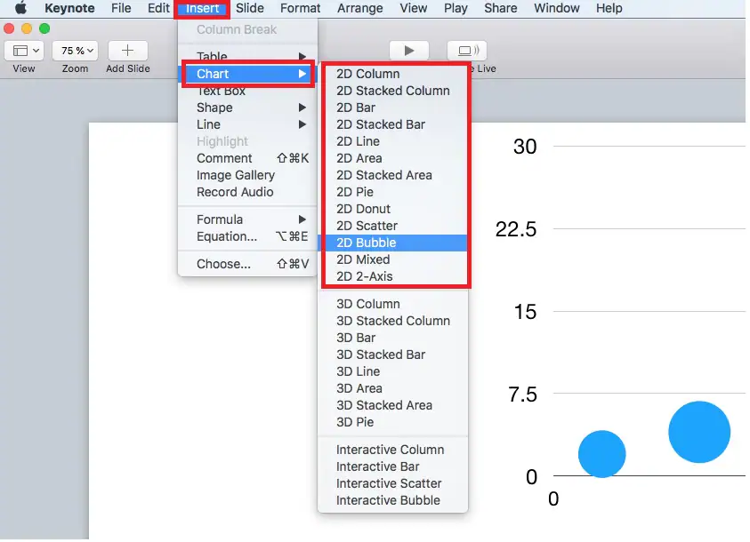 crear un diagrama de flujo de línea de temporal en Keynote