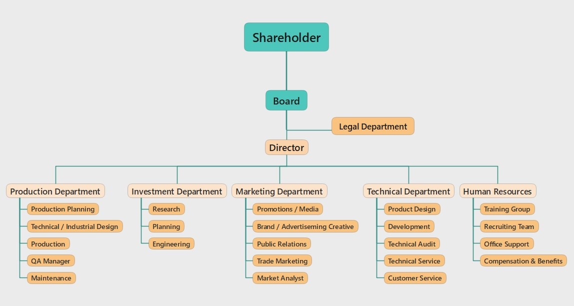 functional manufacturing organizational structure
