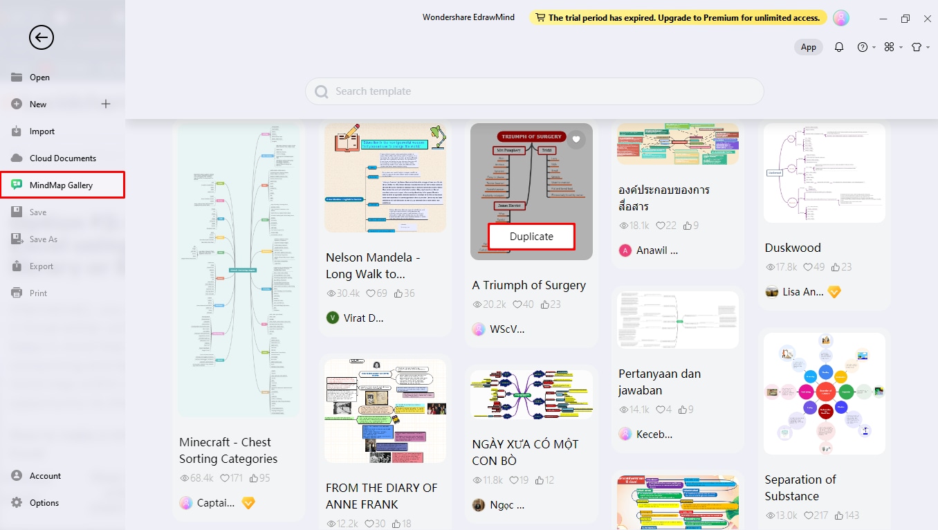 mind map edrawmind étape 1