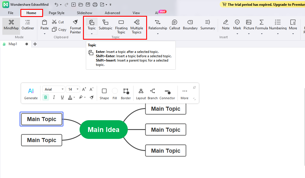 mind map edrawmind schritt 3