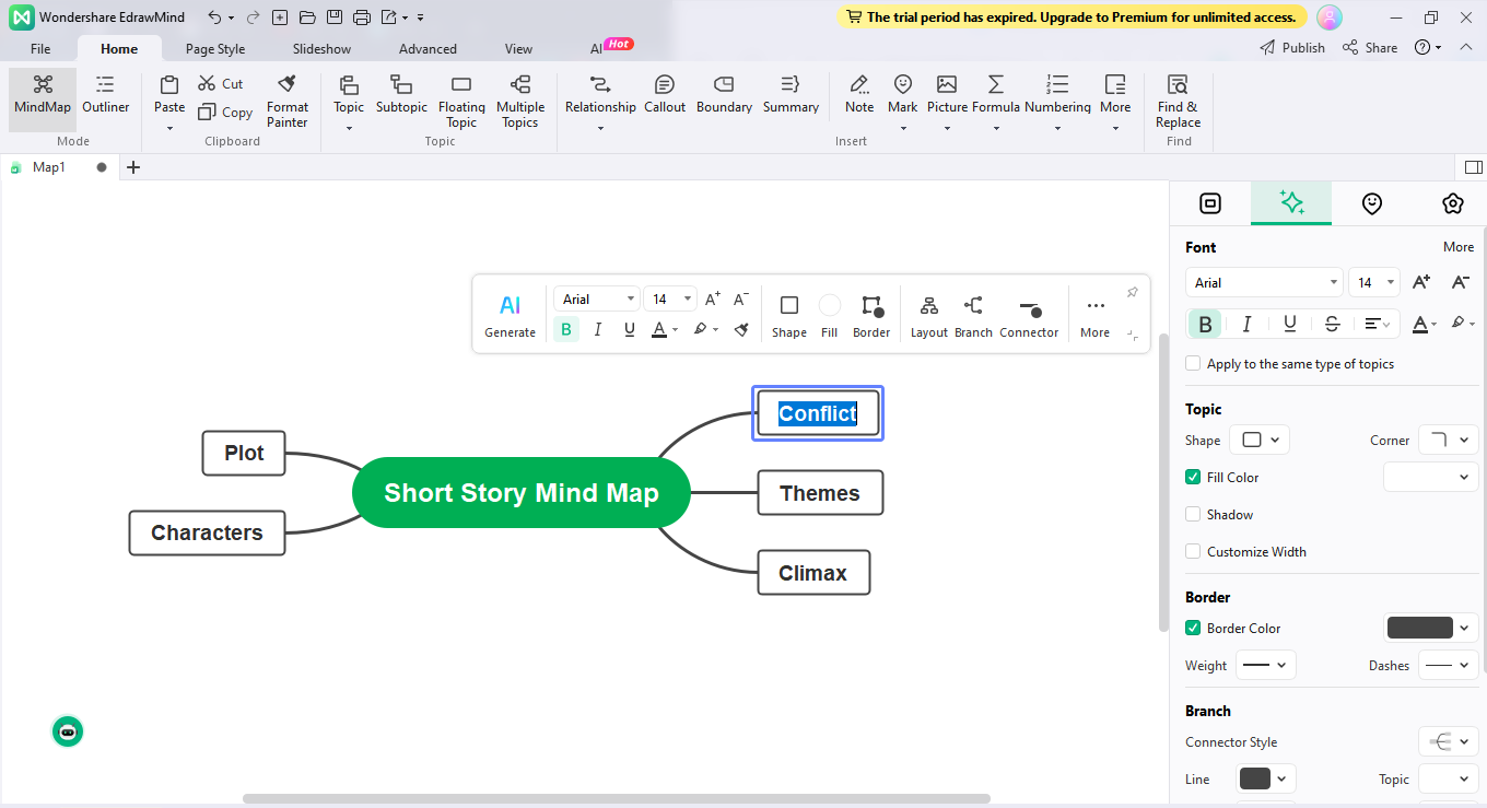 mind map edrawmind step 3