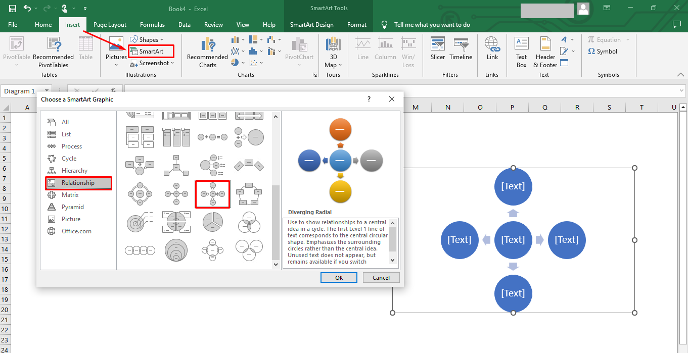 mind map excel step 2