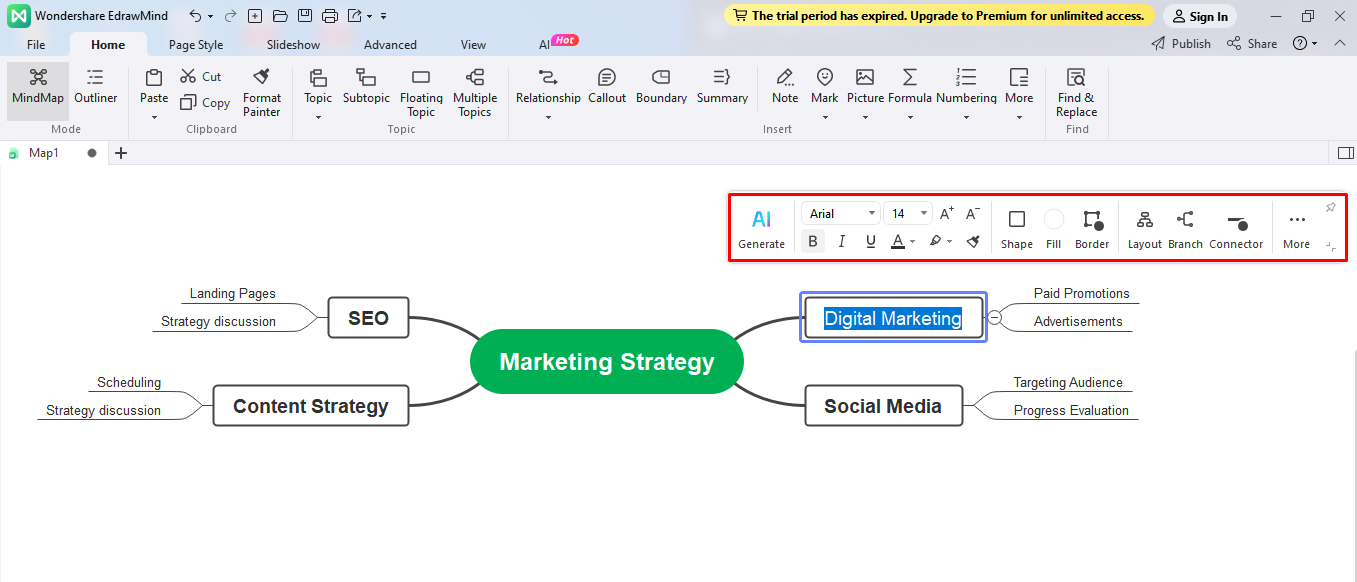 comment faire une carte mentale dans edrawmind