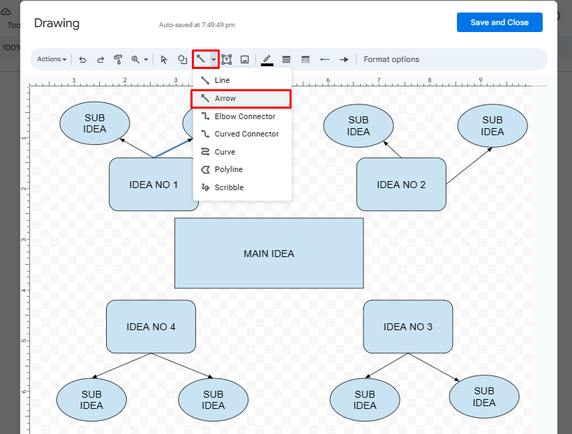 Mapa mental google docs paso 2b