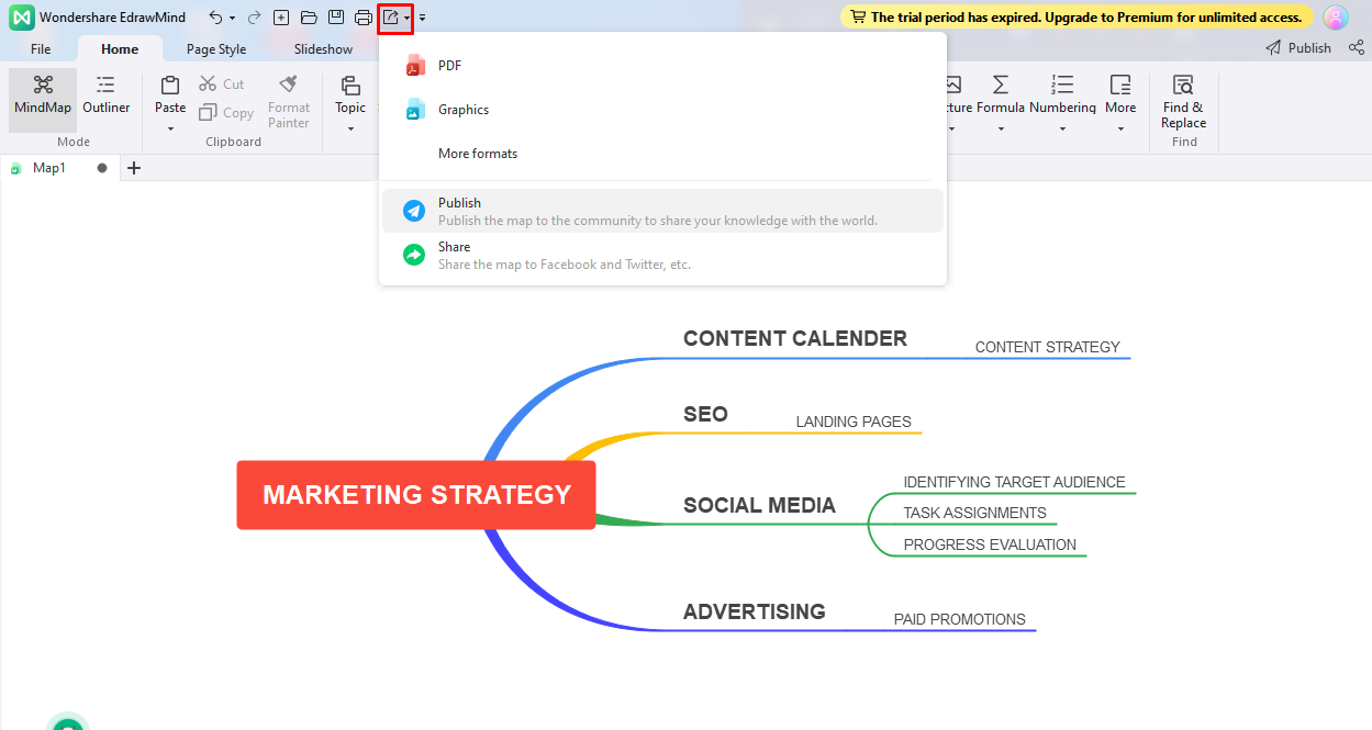 mind map edrawmind step 5