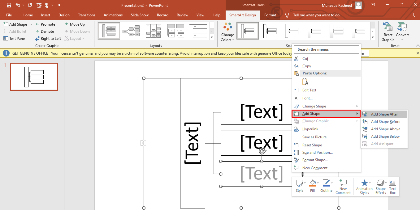 Mapa mental PowerPoint paso 3b