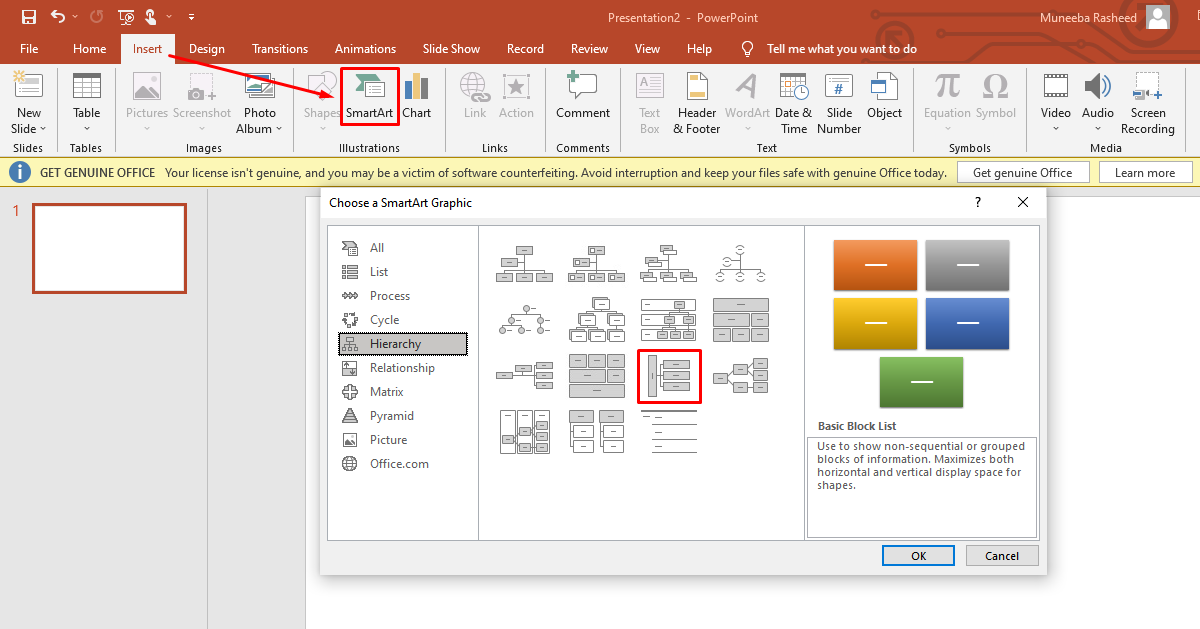 Mapa mental PowerPoint paso 3a