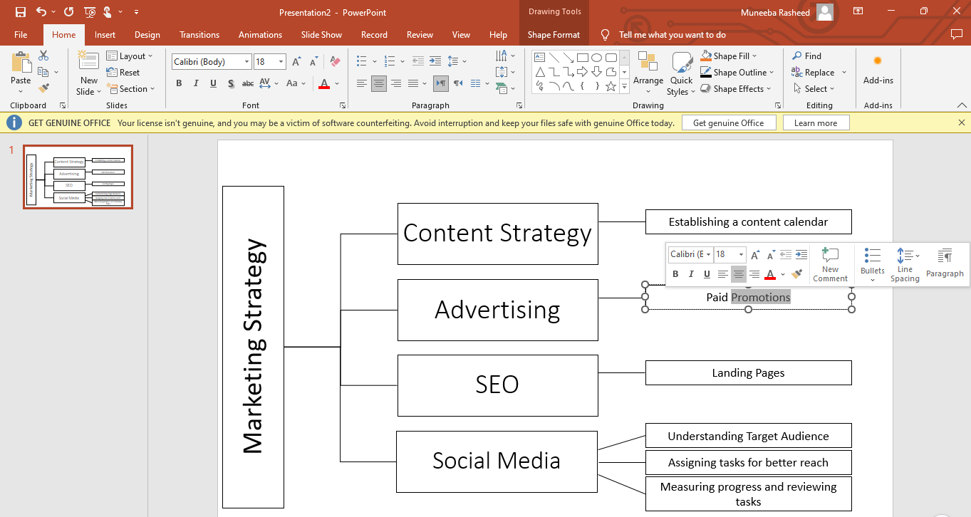 Mind Map Powerpoint Schritt 4