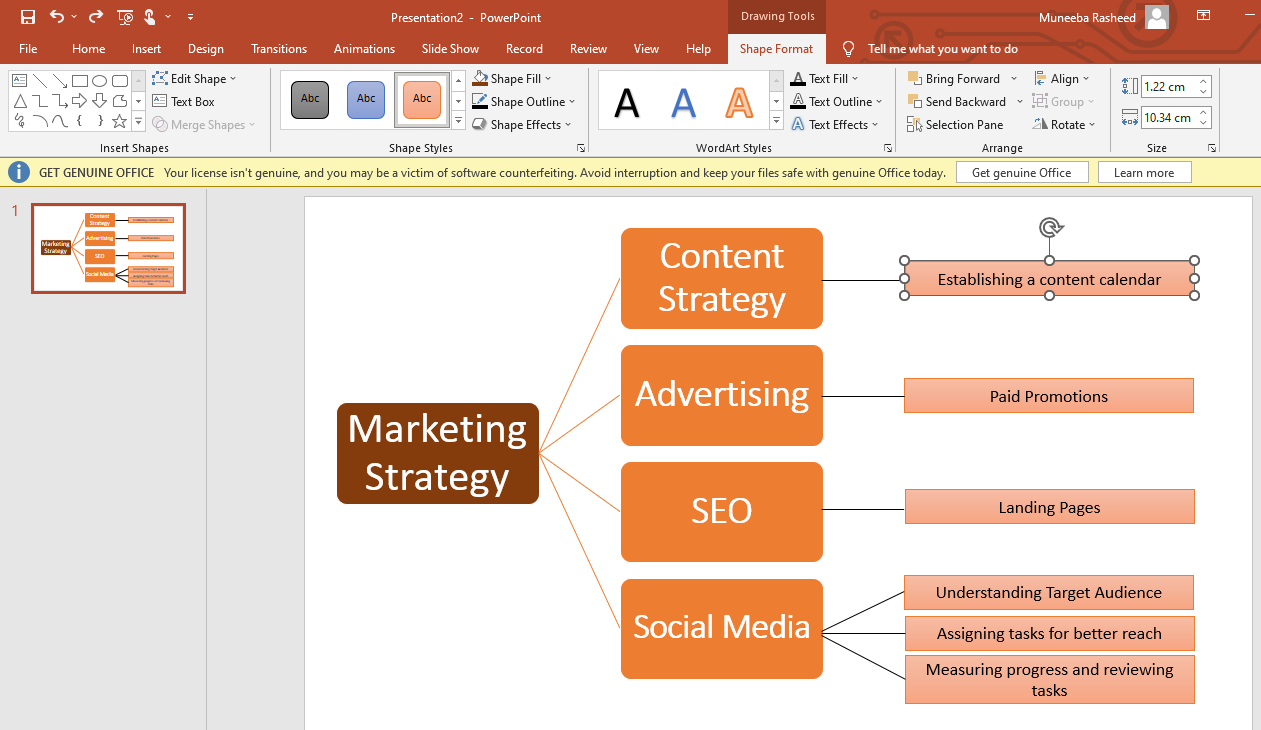 Mapa mental PowerPoint paso 5b