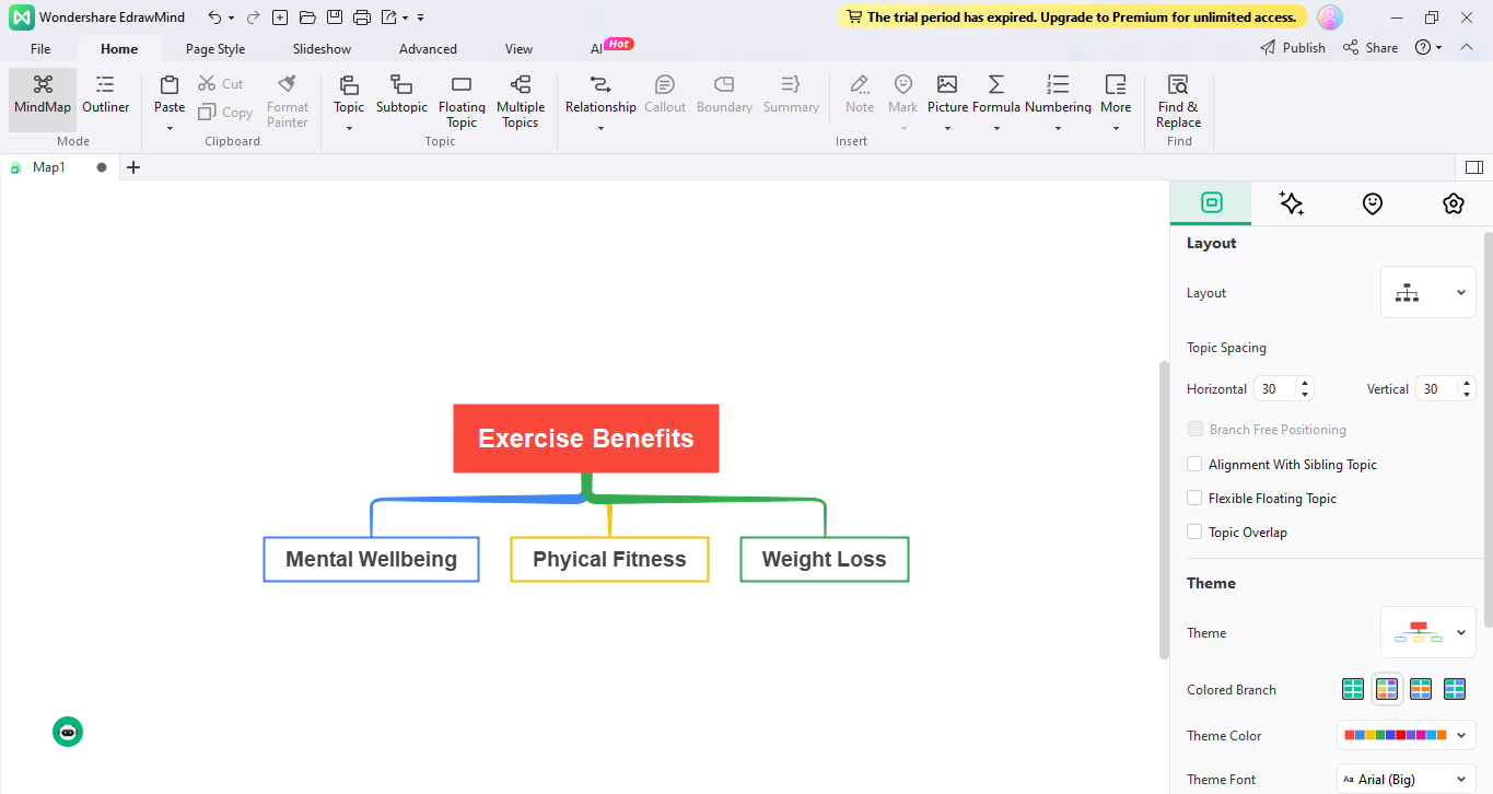 mind map create new map sketch step 2