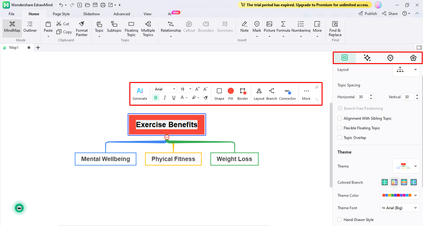 mind map create new map sketch step 3