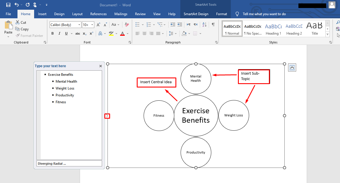 mind map create new map step 3