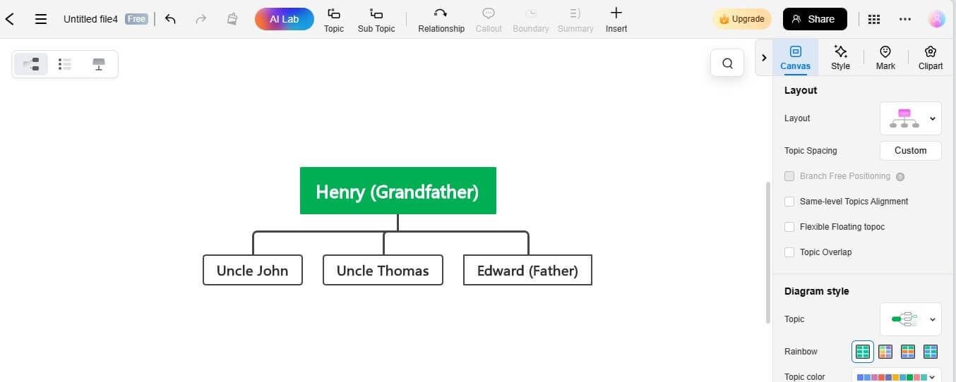 add descendants edrawmind family tree