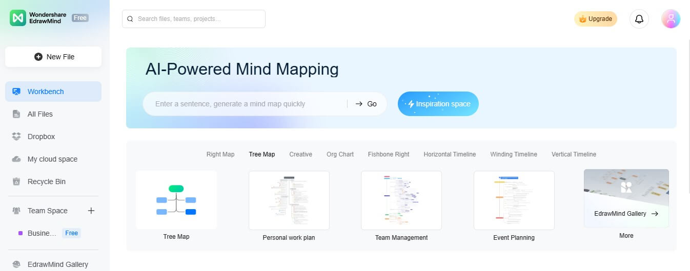 nuevo mapa del árbol edrawmind online