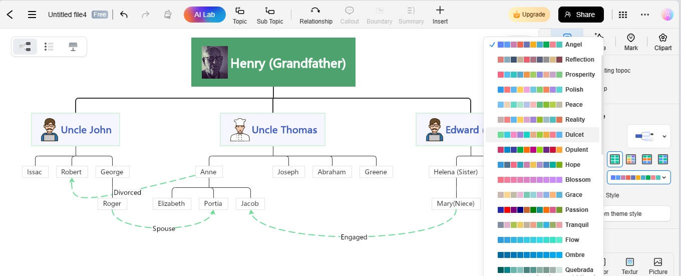 personalización del color edrawmind online