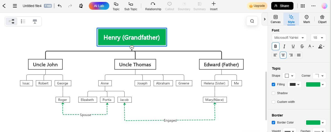 develop family tree edrawmind online