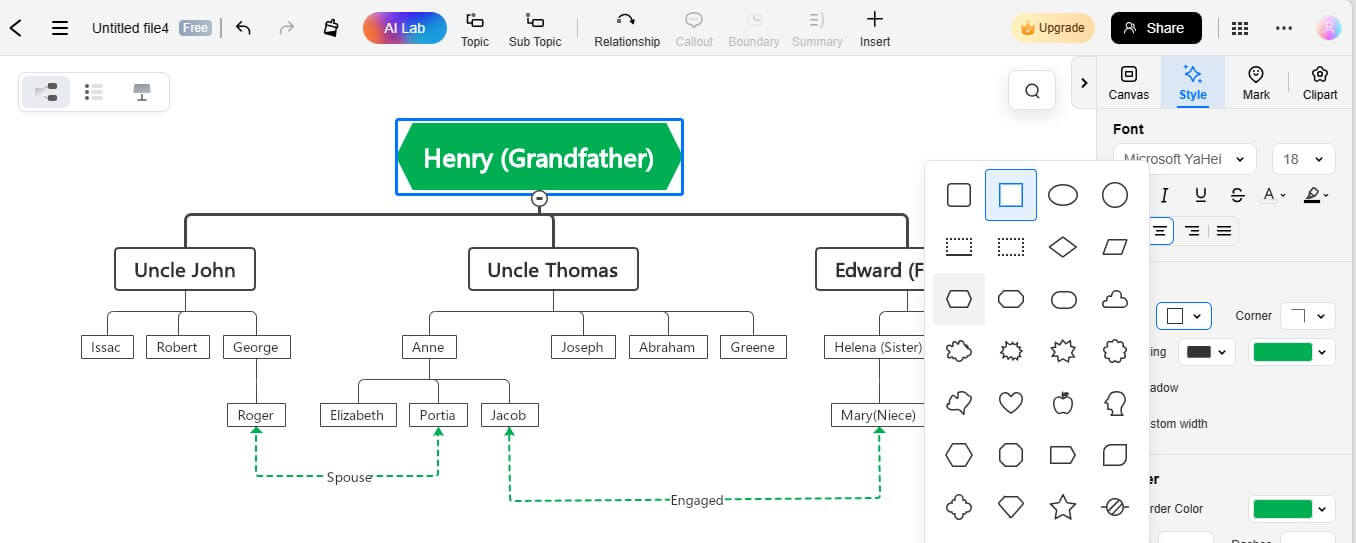 shape customization edrawmind