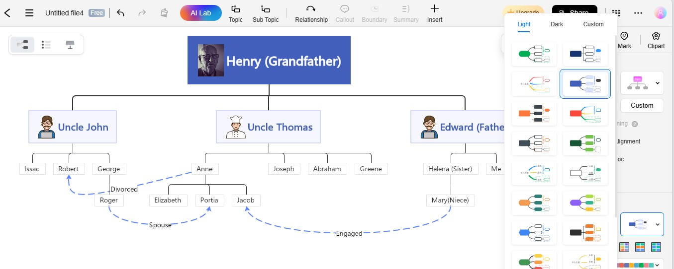 personalización de temas edrawmind