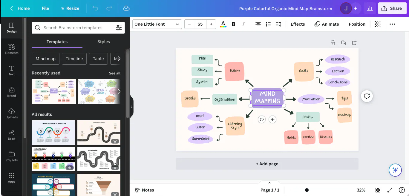 Canva - Créateur de cartes mentales en ligne