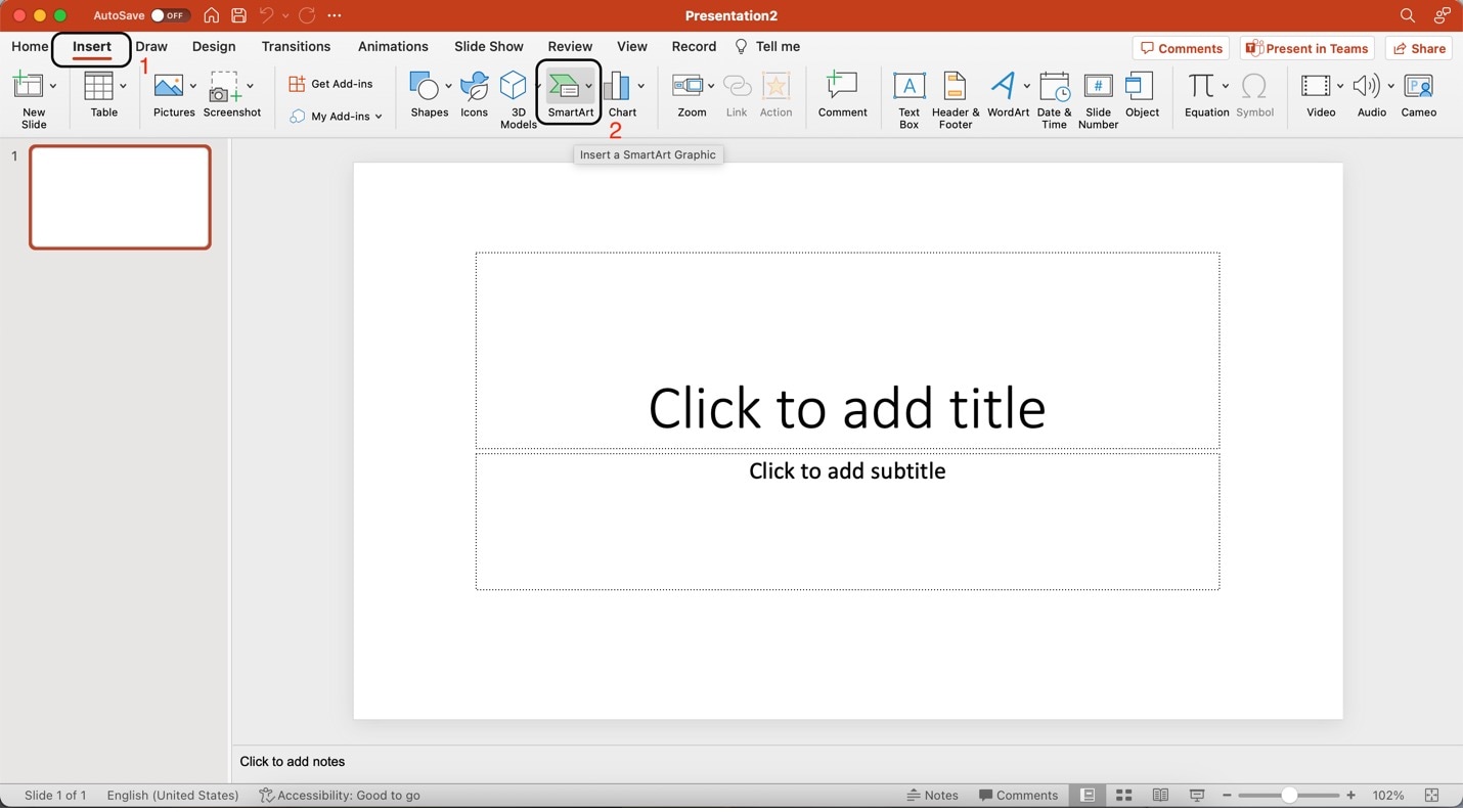 diapositiva en blanco de Microsoft PowerPoint