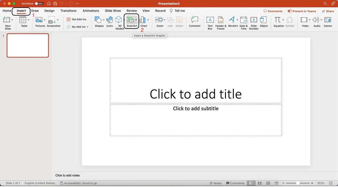 microsoft powerpoint blank slide