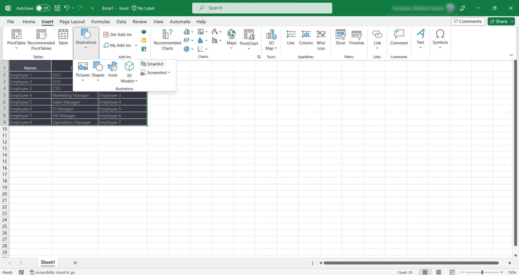 excel smartart in illustrations