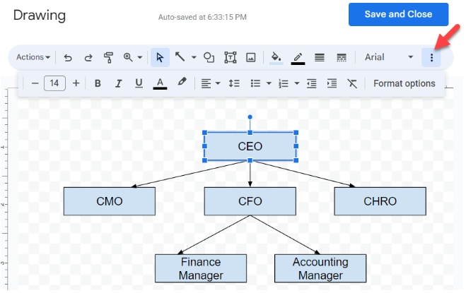 enter employee information in your org chart